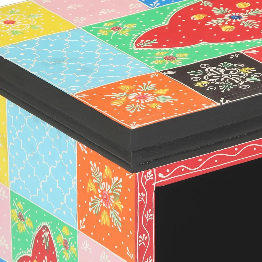 Mobile TV-Credenza per TV-Console TV Multicolore 80 x 35 x 50 cm Legno massello di mango
