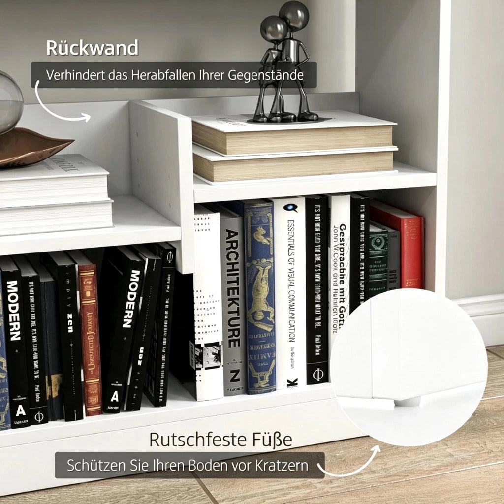 LIBRERIA Moderna 90x24x91 cm Bianco con 4 ripiani