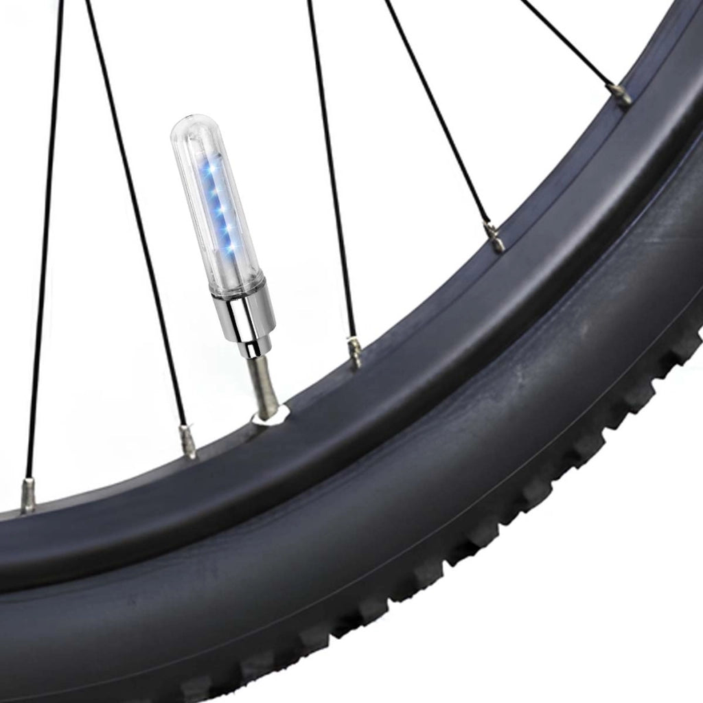 Luce notturna per valvola a 5 LED monocolore per bicicletta, moto e auto Argento Avizar
