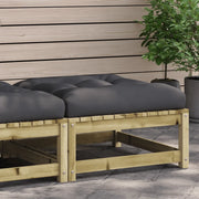 Sedia da giardino-Poggiapiedi da Giardino con Cuscino in Legno Impregnato di Pino 774425