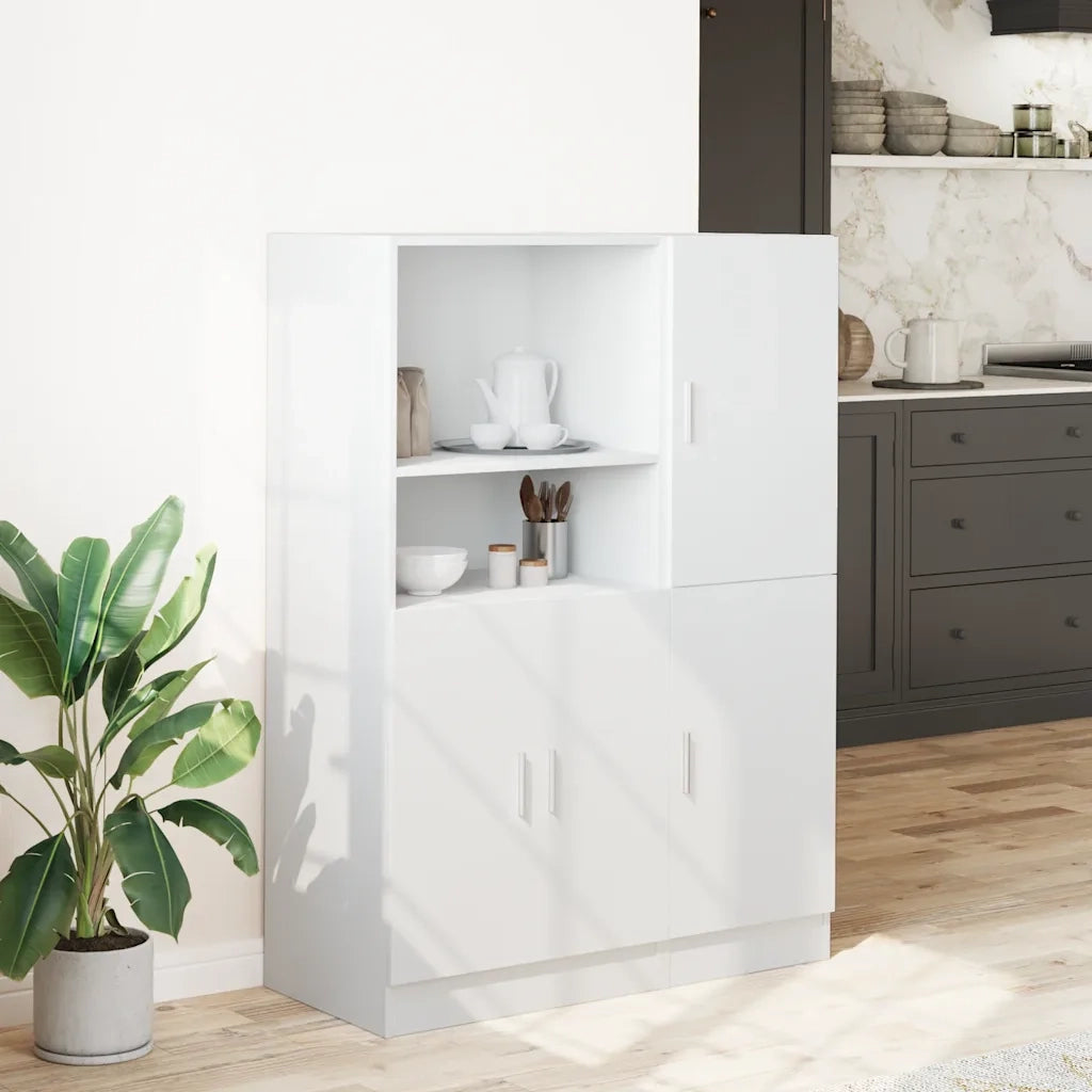 Set di Mobili da Cucina 2 pz-Armadietto Cucina Bianco in Truciolato