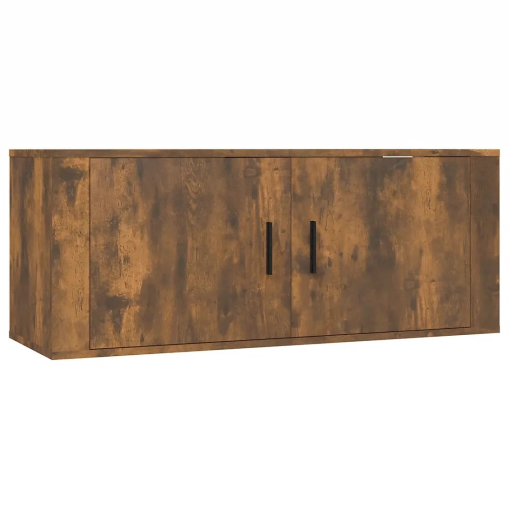 Set Mobili Porta TV 2 pz Rovere Fumo in Legno Multistrato 3188427
