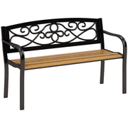 Divano da giardino 2 posti ¨C zephmum ¨C nero e legno 127x56x80