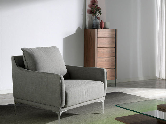 Chiffoniera in noce e vetro temperato