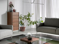 Chiffoniera in noce e vetro temperato