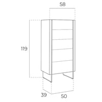 Chiffoniera in noce e vetro temperato