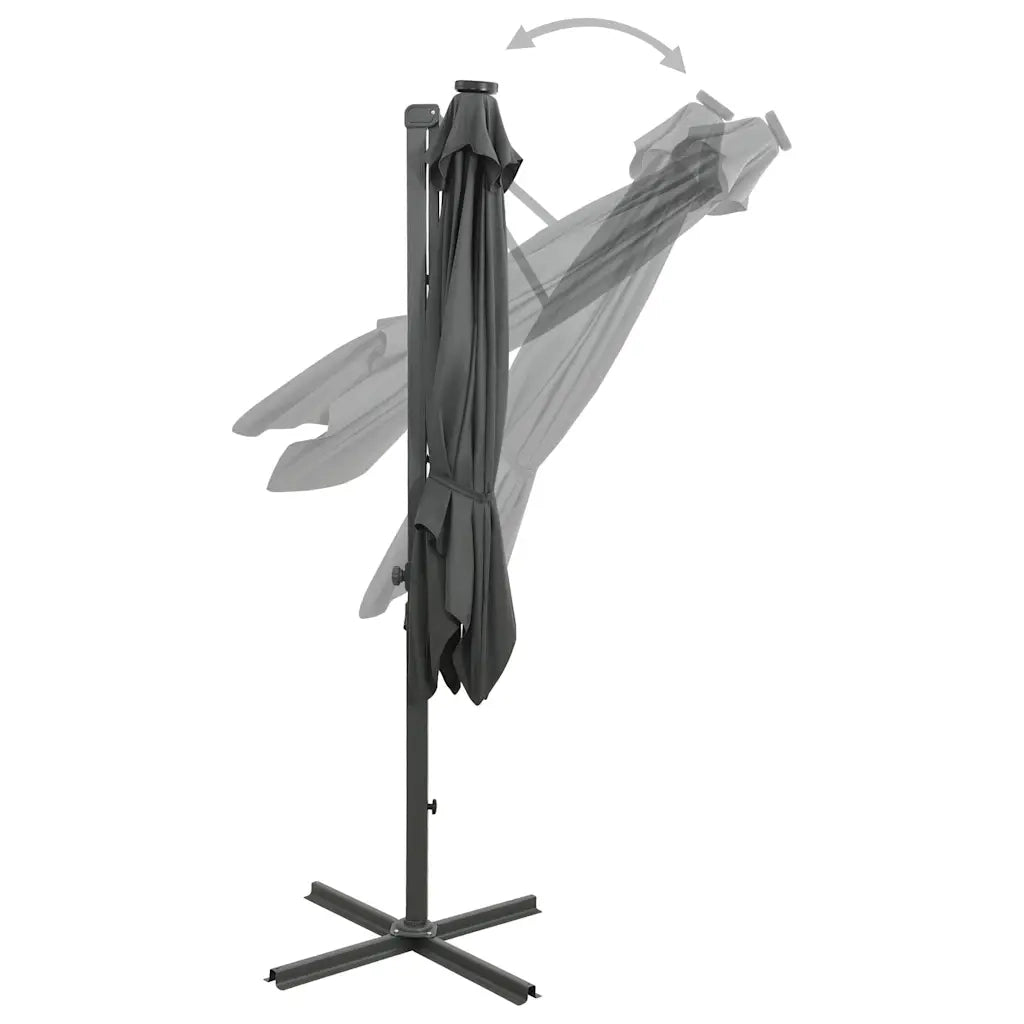 Ombrello | Parasolne a Sbalzo con Palo e Luci a LED Antracite 250 cm