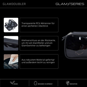 GlamSeries GlamDoubler borsa per trucco 230 x 120 x 100 mm, beauty case per trucchi con 4 scomparti trasparenti