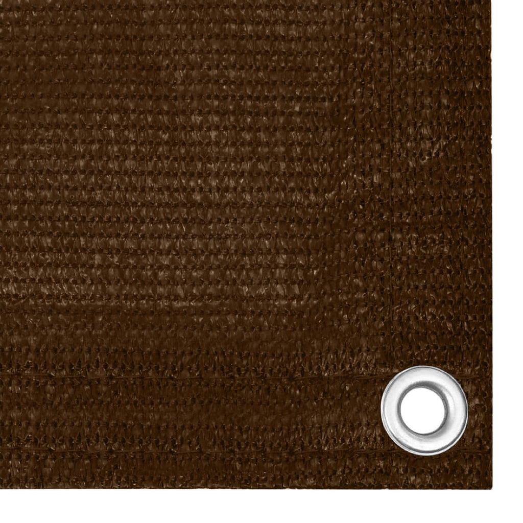 Telo Copribalcone Ombreggiante 90% con Occhielli 90x500 Cm per Privacy e Protezione Esterno Frangivista Marrone