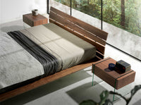 Comodino in noce e vetro temperato