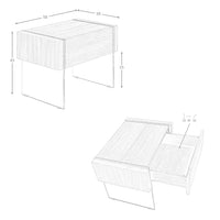 Comodino in noce e vetro temperato