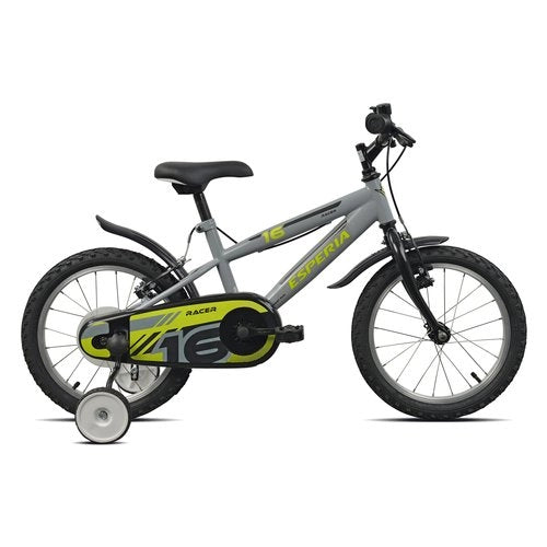 Bicicletta esperia 259600 bimbo con rotelle grey e black glossy