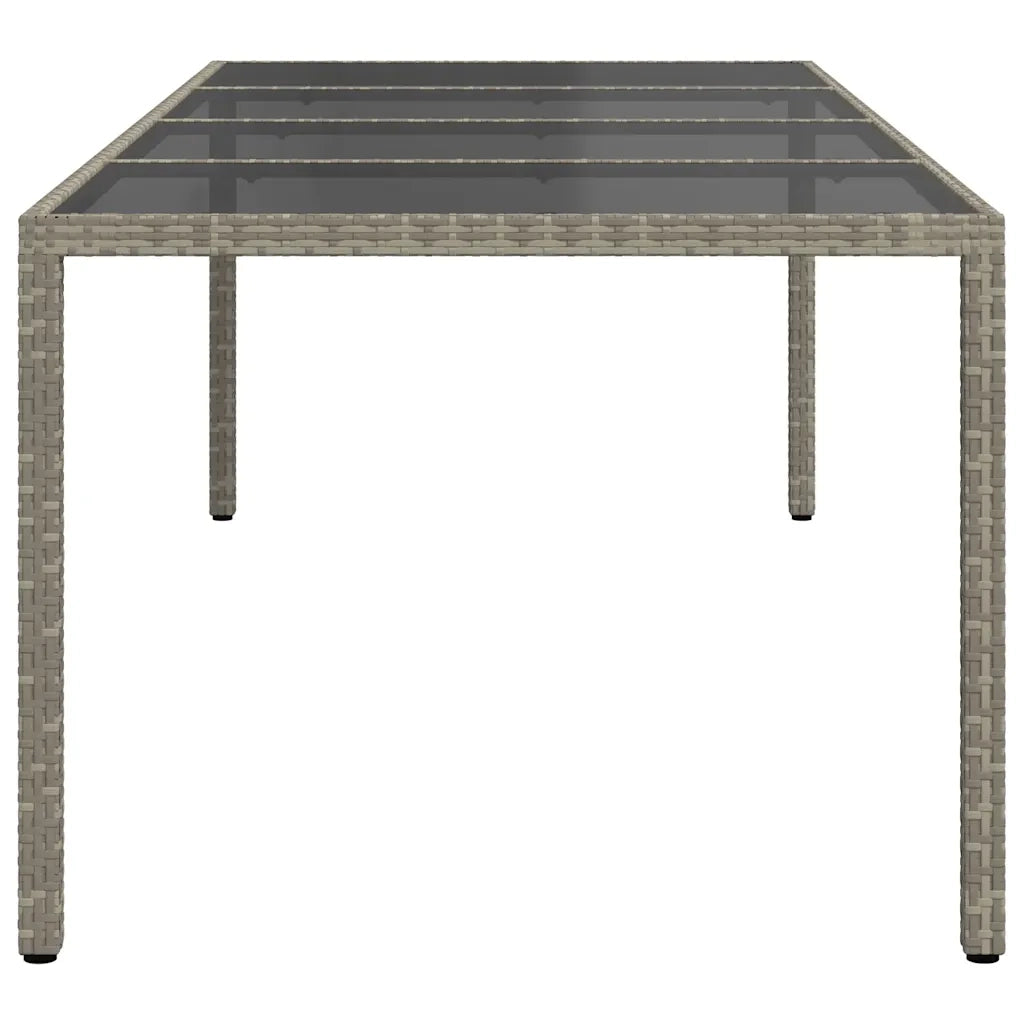 Tavolo Giardino Grigio 250x100x75cm Vetro Temperato Polyrattan  cod mxl 34692