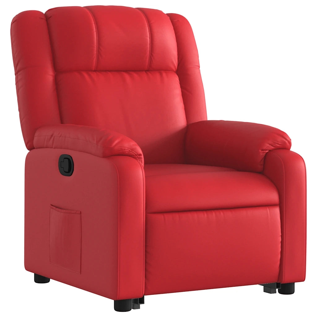 Poltrona Alzapersona Reclinabile Rosso in Similpelle 3205155
