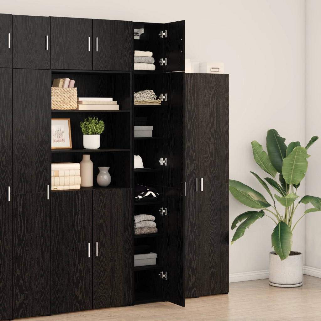 Armadio Sottile  Rovere Nero 30x42.5x225 cm Legno Ingegnerizzato