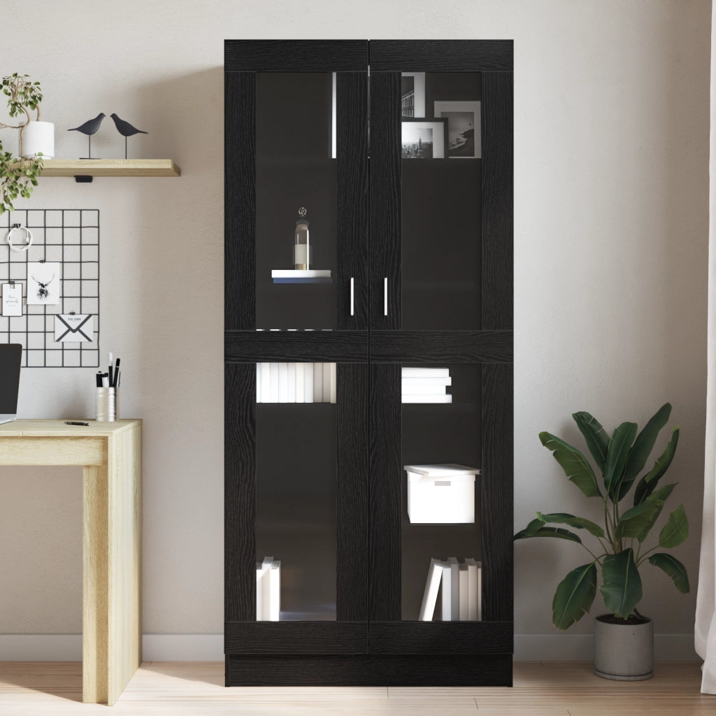 Armadi per libri  2 pz Nero Rovere 82,5x30,5x185 cm in legno ingegnerizzato
