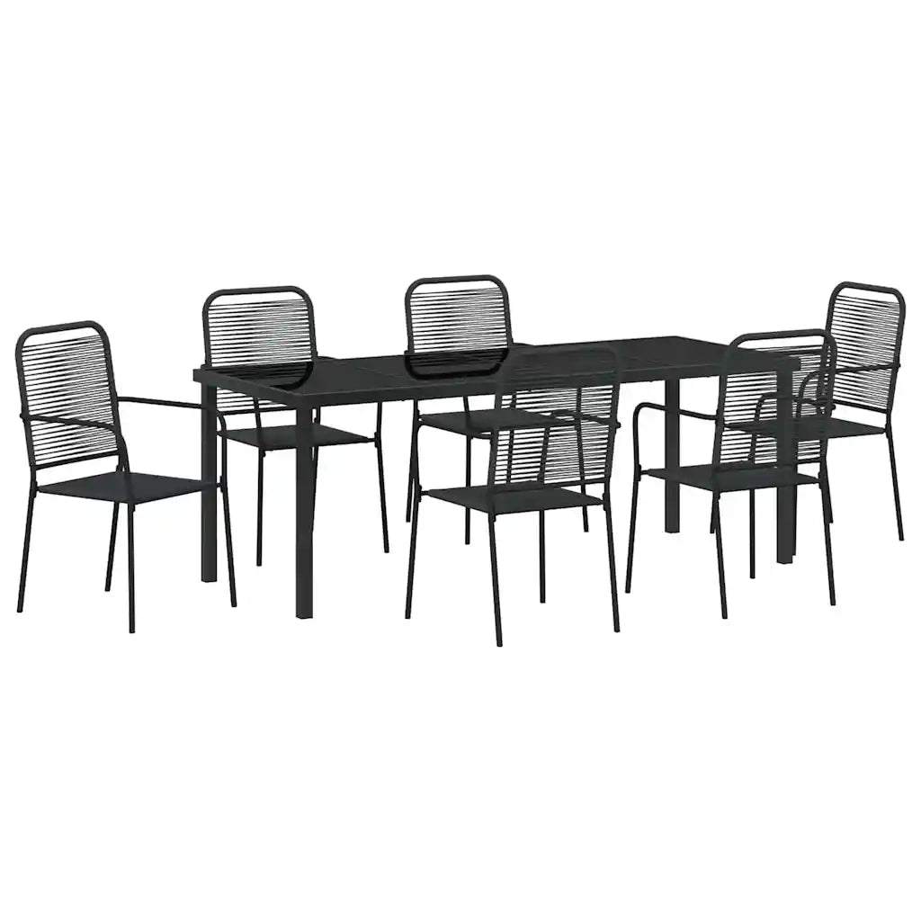 Set da Pranzo per Giardino 7 pcs Nero 3379161