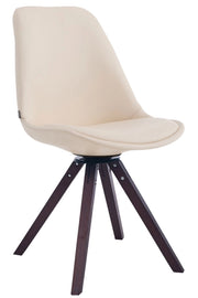 Sedia Girevole Calais in Similpelle noce,crema