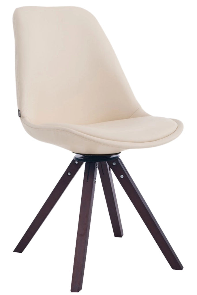 Sedia Girevole Calais in Similpelle noce,crema