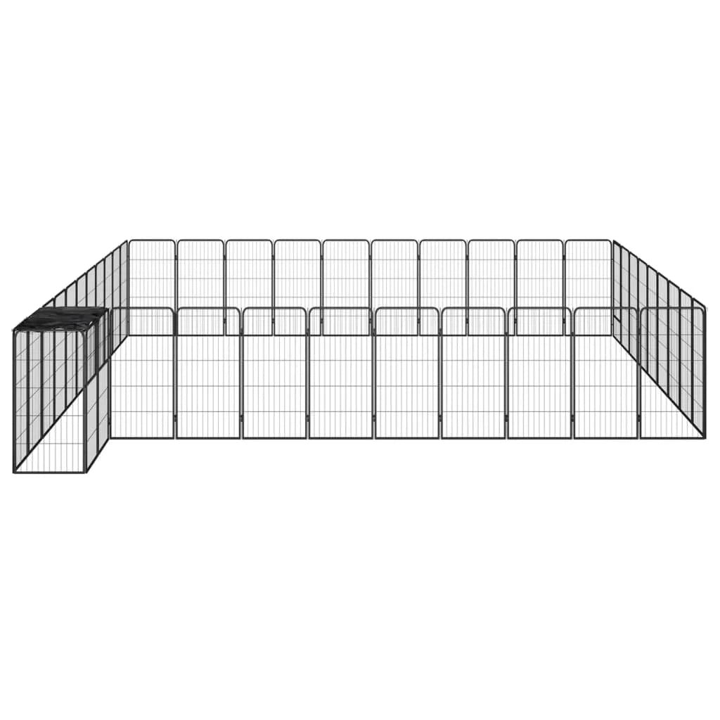 Recinto per cani 42 pannelli 50 x 100 cm acciaio verniciato a polvere nero 02_0043644