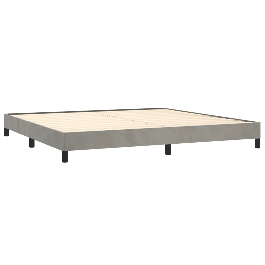 Giroletto senza Materasso Grigio Chiaro 200x200 cm Velluto 346994