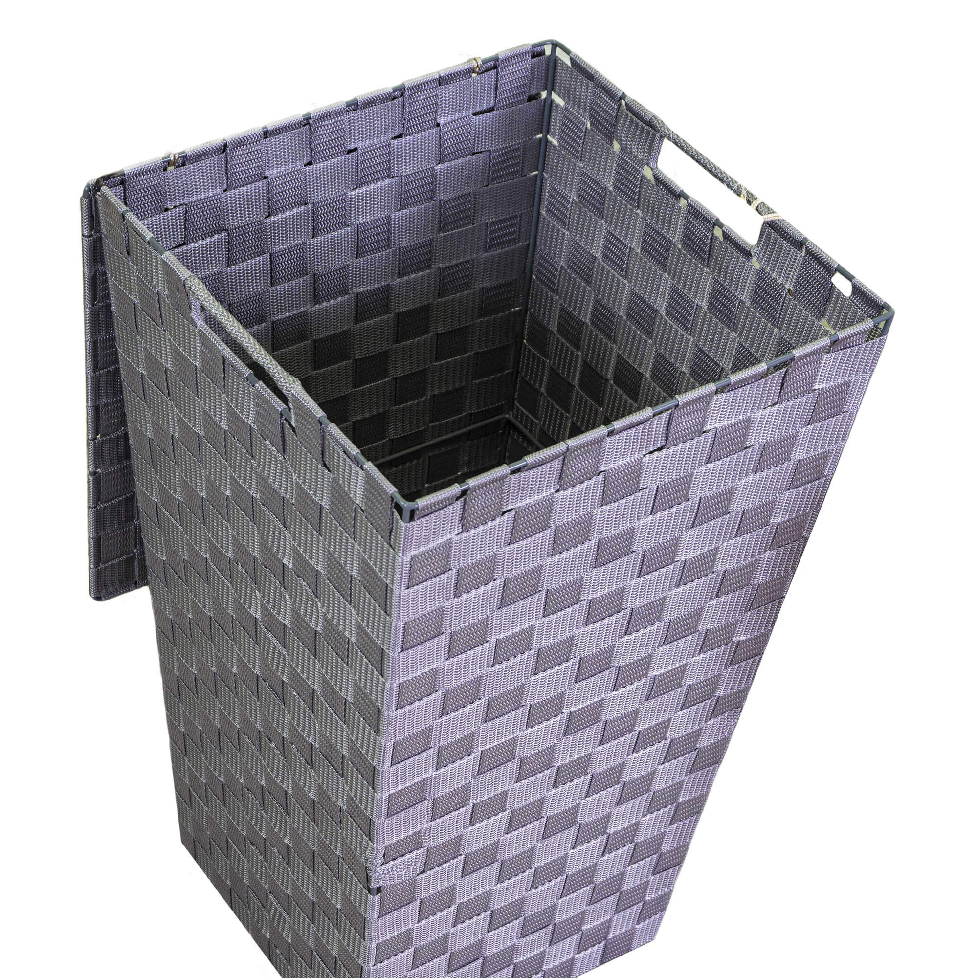 Cesto Portabiancheria in poliestere grigio quadro cm 33x33xh53