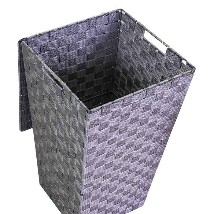 Cesto Portabiancheria in poliestere grigio quadro cm 33x33xh53