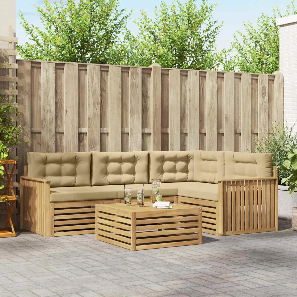 Set di divani da esterno 5 pcs Bianco e Beige 79 x 79 x 37 cm 3390443