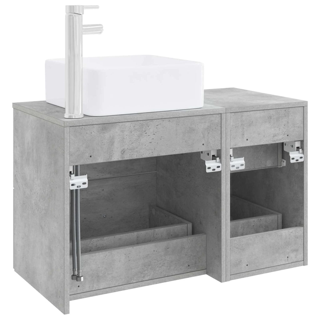 Set di mobili per il bagno 2 pz Grigio Cemento 3403979