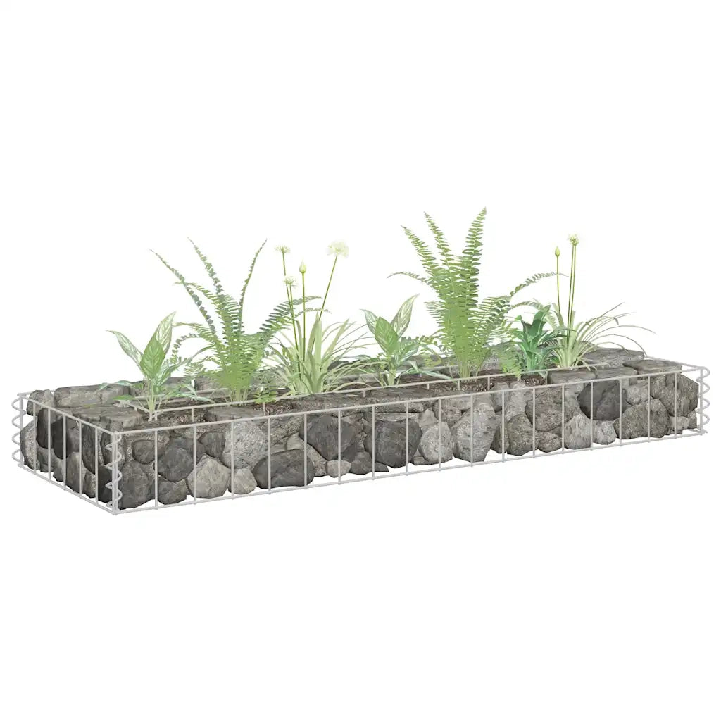 Gabbione Fioriere | Cassetta per fiori | Letto Rialzato in Acciaio Zincato 90x30x10 cm