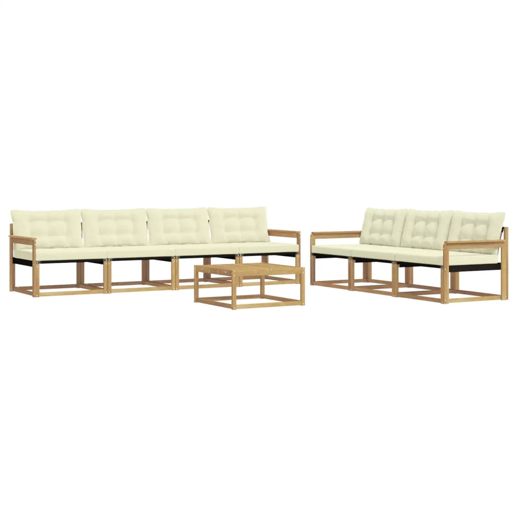 Set di divani da esterno 8 pcs Bianco e Crema 3388484
