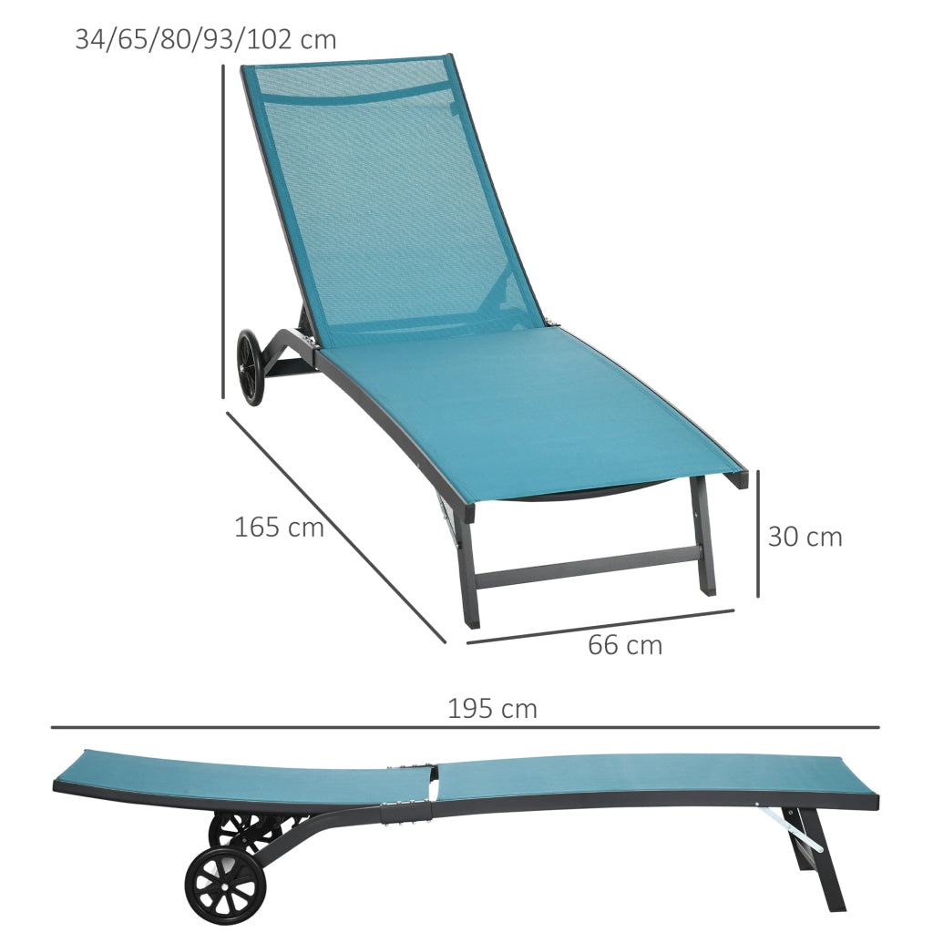 Sdraio ¨C zephmum ¨C blu, alluminio, 195x66x34 cm