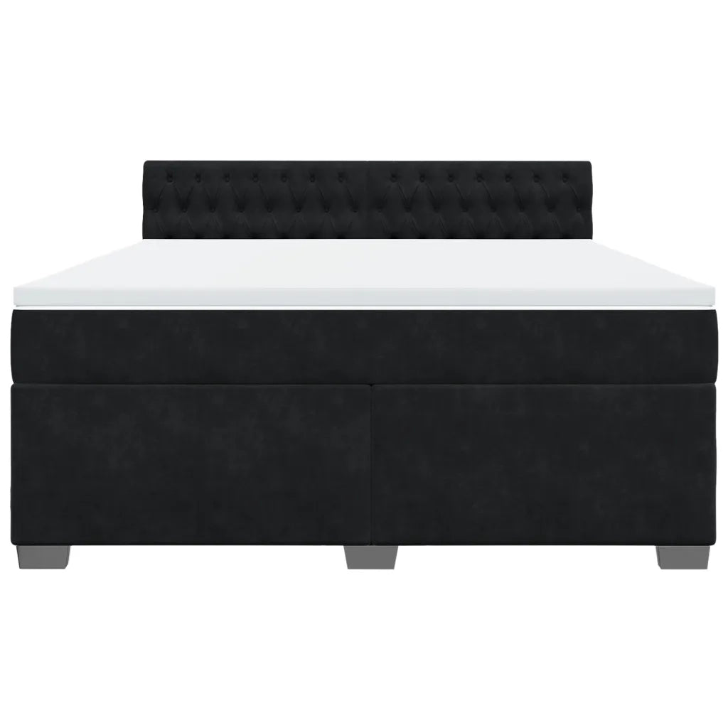 Giroletto a Molle con Materasso Nero 180x200 cm in Velluto 3288686