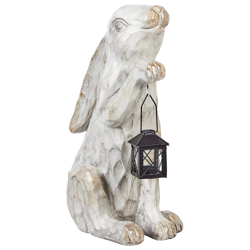 Statuetta decorativa Bianca MgO 37 cm Coniglietto di Pasqua Decorazione per interni esterni Soggiorno