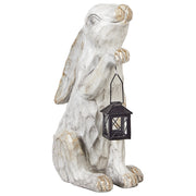 Statuetta decorativa Bianca MgO 37 cm Coniglietto di Pasqua Decorazione per interni esterni Soggiorno