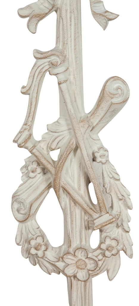 Biscottini Fregio in legno finitura bianco anticato L17xPR3,5xH73 cm Made in Italy