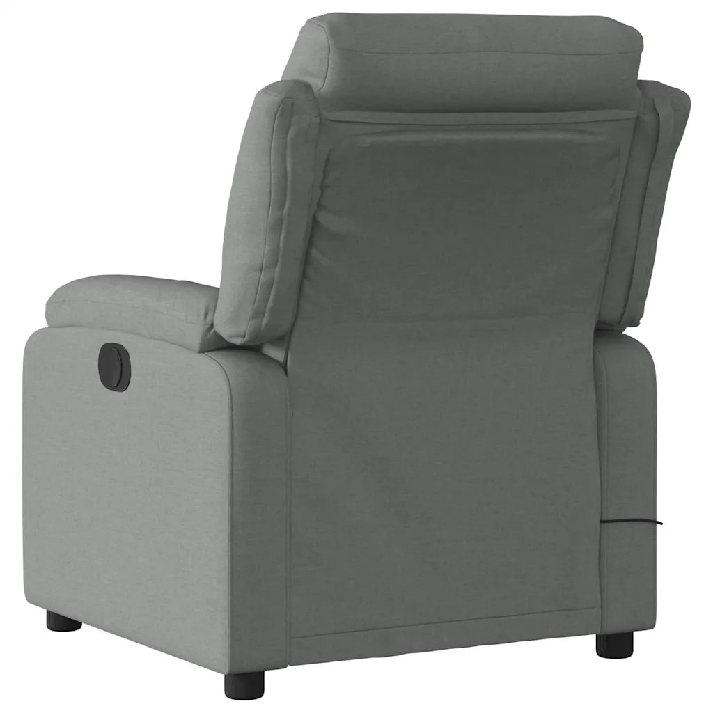 Poltrona Massaggiante Reclinabile Grigio Scuro in Tessuto 373475