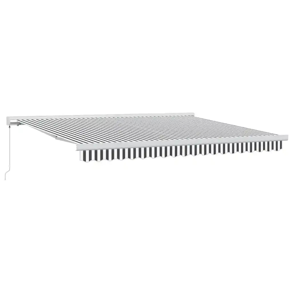 Tenda Retrattile Antracite e Bianca 4x3 m Tessuto e Alluminio 3216125