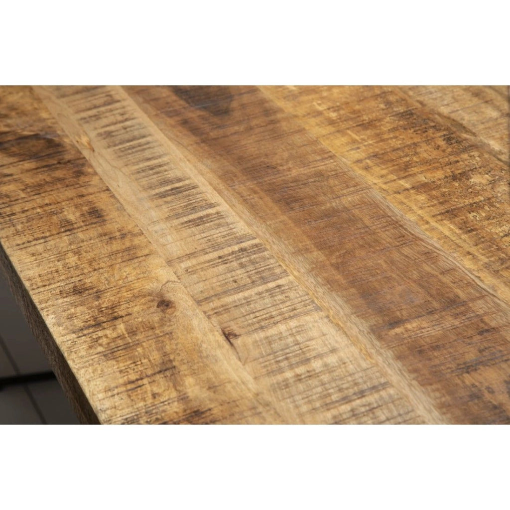 Tavolo da pranzo SOLARA 200 cm – Piano in legno massiccio e metallo nero