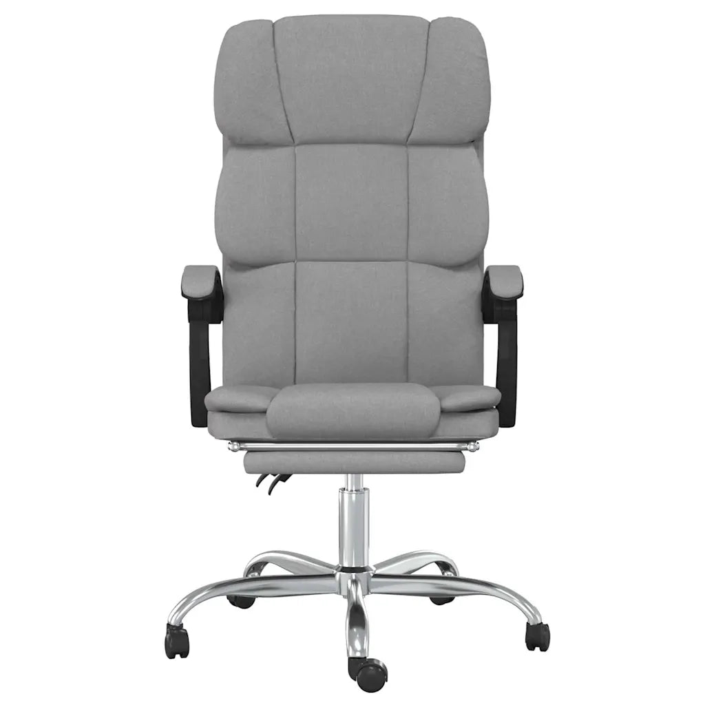 Sedia per studi-Poltrona da Ufficio Reclinabile Grigio Chiaro in Tessuto 488820