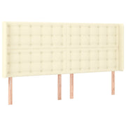 Testiera | Testata ad Orecchio Crema 183x16x118/128 cm in Similpelle