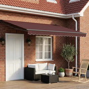 Tenda retrattile manuale con LED Marrone e Antracite 4 × 3 m 3419461