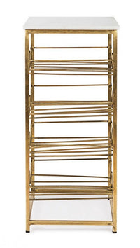 Tavolino con Porta Bottiglie 12 Ripiani Marmol in Metallo