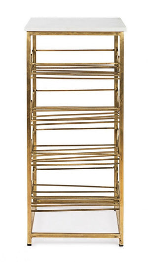 Tavolino con Porta Bottiglie 12 Ripiani Marmol in Metallo