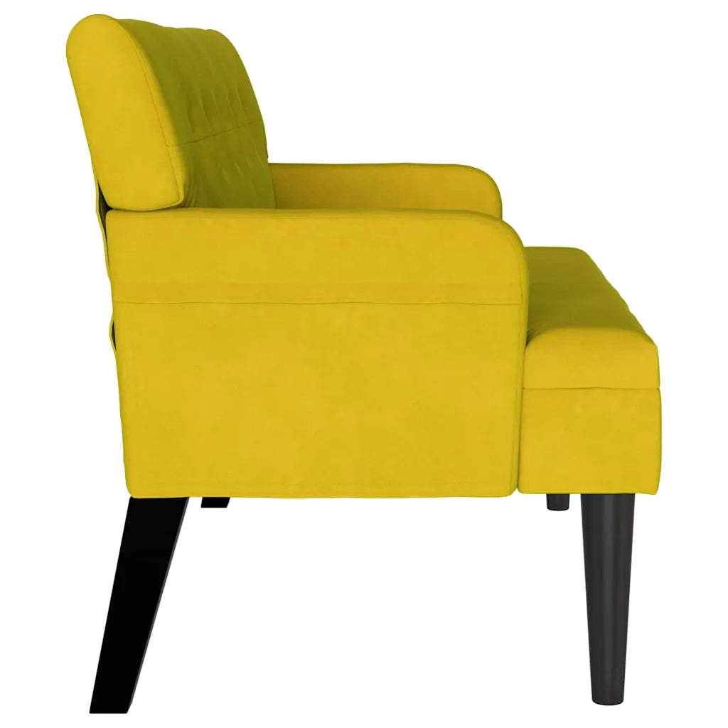 Panca Chesterfield Giallo 112 x 65,5 x 75 cm Velluto CFW2735988
