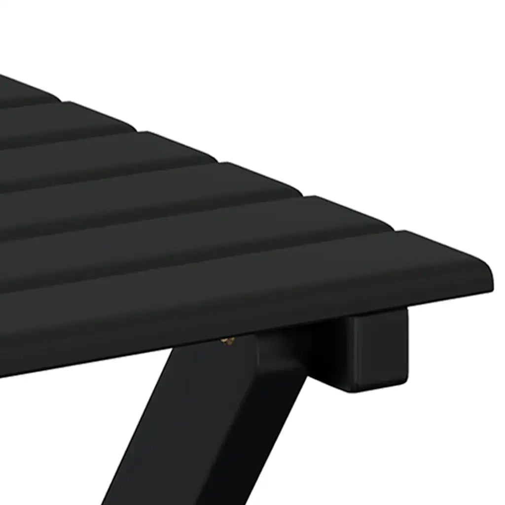 Tavolino da Giardino | Tavolino Laterale Pieghevole Nero in Legno Massello di Pioppo