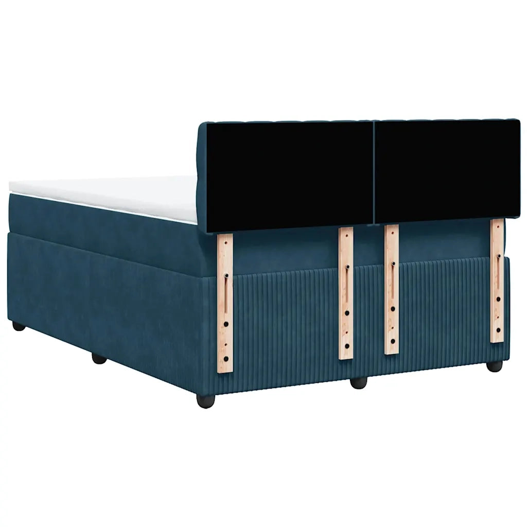 Giroletto a Molle con Materasso Blu 140x190 cm in Velluto 3287744