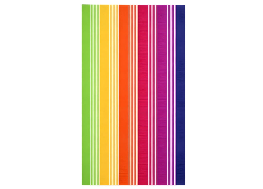 Telo Mare Grande 100x180 Spugna Spiaggia Piscina Maui Rigato Multicolore D22