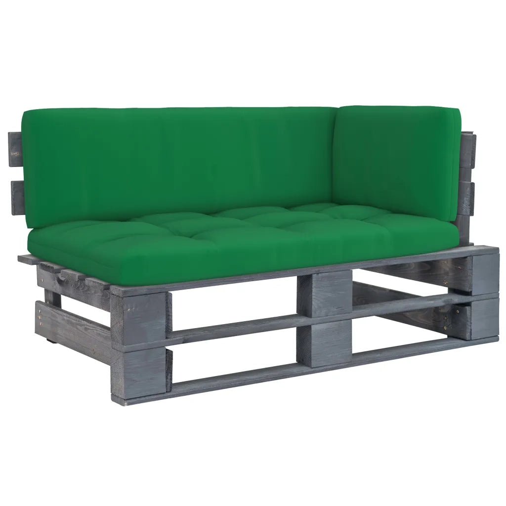 Divano Angolare da Giardino Pallet Legno Pino Impregnato Grigiocod mxl 72606
