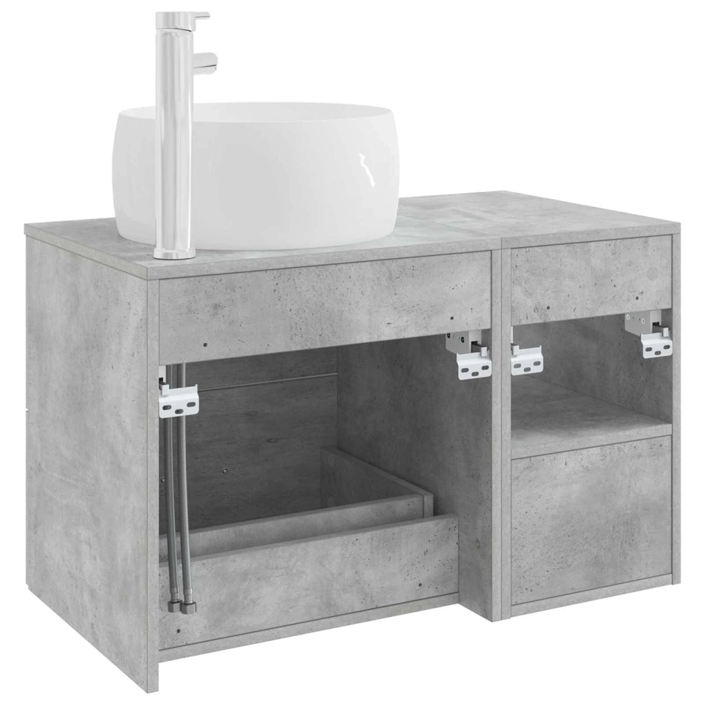 Set di mobili per il bagno 2 pz Grigio Cemento 3403923
